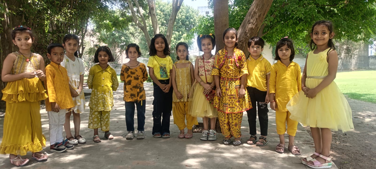 JPIS students celebrating Yellow Day in class