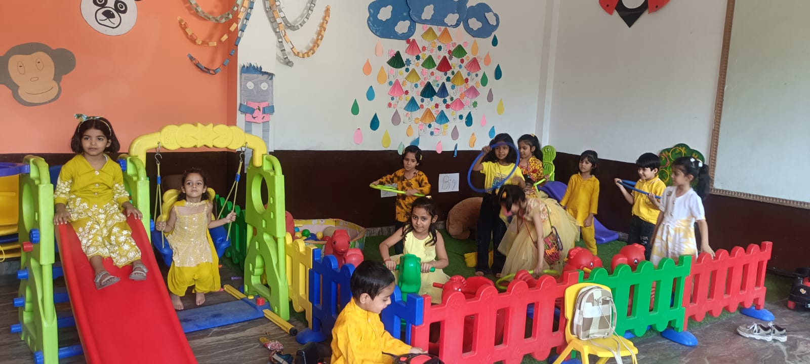 Students taking part in Yellow Day activities